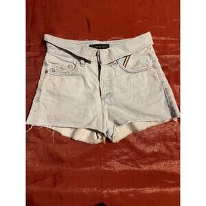 Jean Atelier Shorts Womens 27 Light Wash Denim Cutoff Frayed Hem High Rise